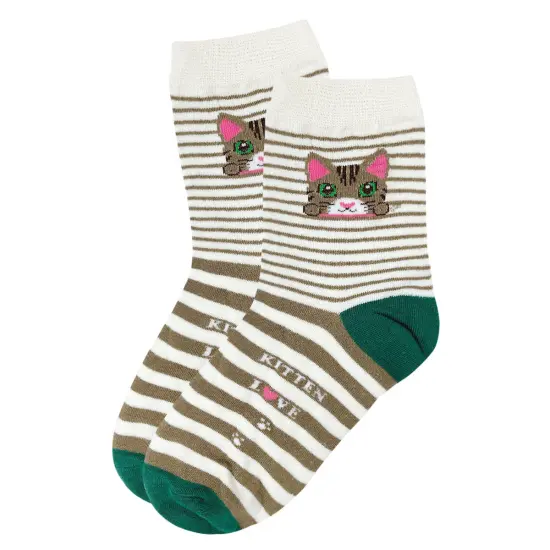 Wrapables Novelty Animal Print Crew Socks (Set of 5), Cute Kitties {3}