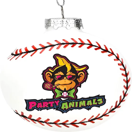 Tree Buddees x Party Animals Baseball 3D Shaped Glass Christmas Ornament (Party Animals Ball) {1}