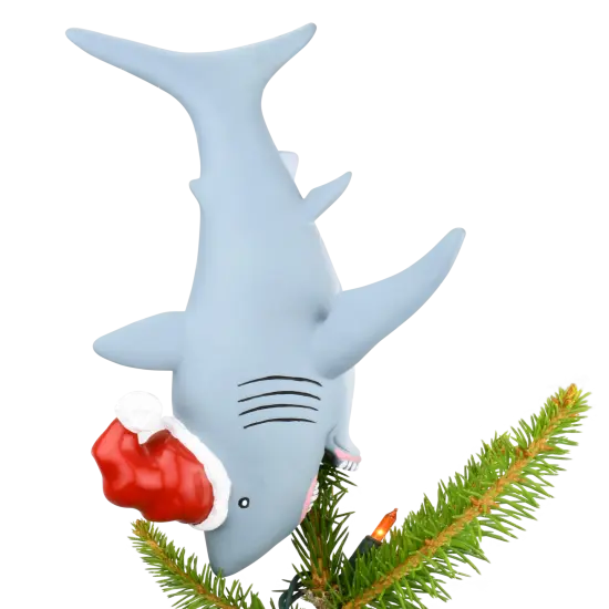 Tree Buddees Great White Shark Christmas Tree Topper - Large 10" {2}