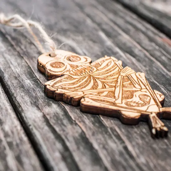 Ornament - Them Bones - Raw Wood 2x4in {2}