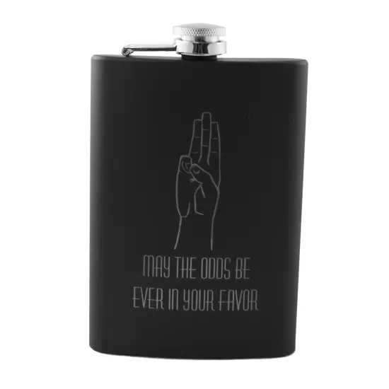 8oz BLACK May the Odds Be Ever In Your Favor Flask {1}