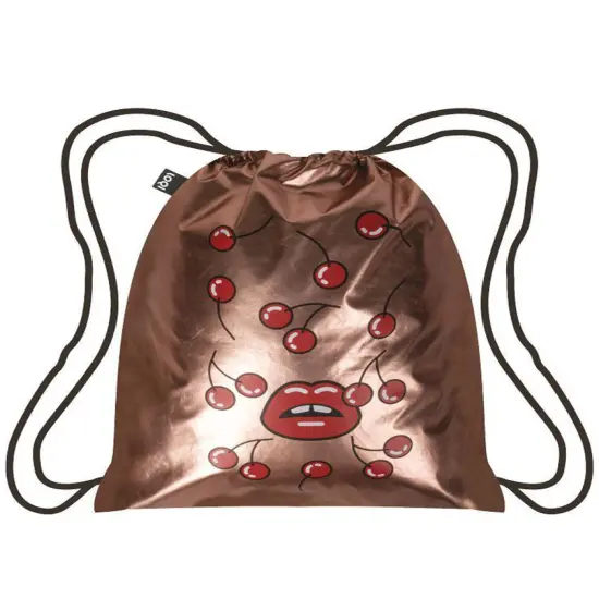 LOQI METALLIC Backpack, One Size, Rose Gold Pop {1}