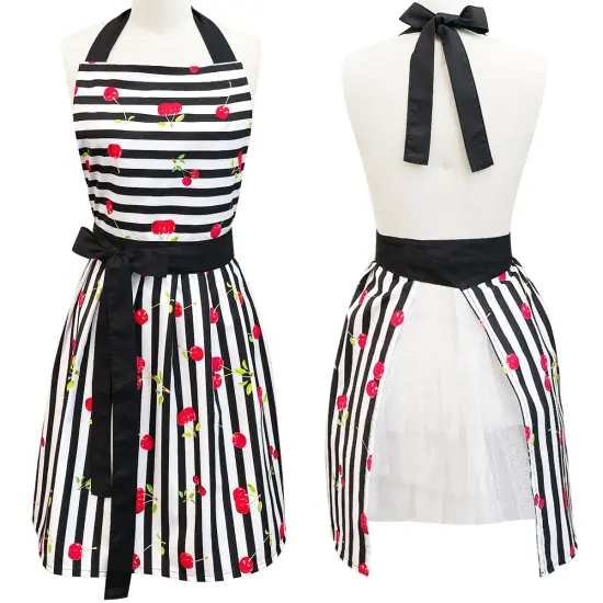 Wrapables Cherries and Stripes Flirty Apron {4}