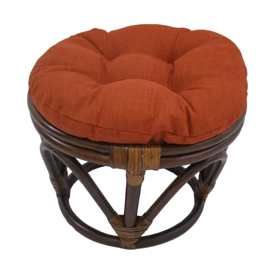 18-inch Round Spun Polyester Tufted Footstool Cushion - Cinnamon {1}
