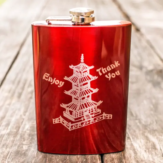 8oz RED Chinese Take-Out Flask {2}