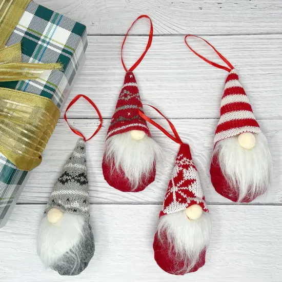 Wrapables Gnomes Christmas Tree Ornaments Holiday Decorations (Set of 4) {6}