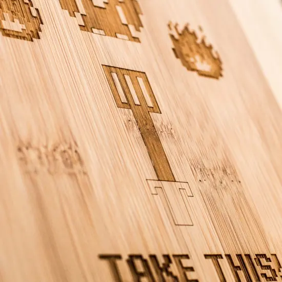 It's Dangerous to Grill Alone Cutting Board 14''x9.5''x.5'' Bamboo {3}