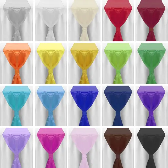 Lann's Linens - 5 Satin 12" x 108" Dining Room Table Runners for Wedding, Reception or Party {3}