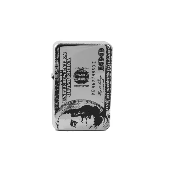 Lighter - 100 Dollar Bill High Polish Chrome {1}