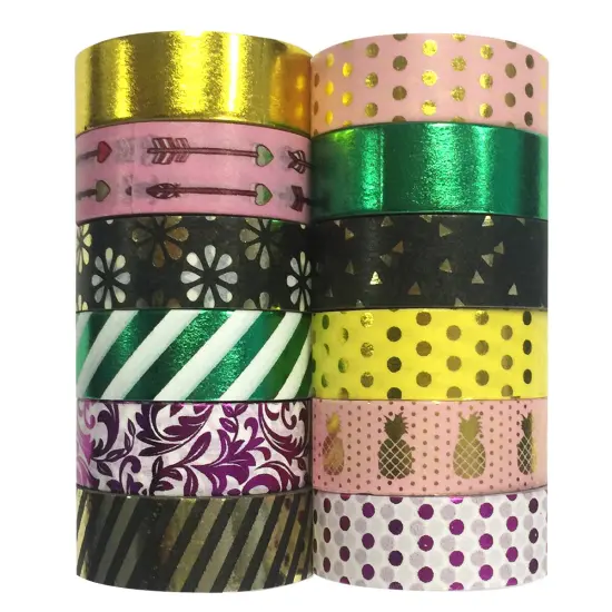 Wrapables Washi Tapes Decorative Masking Tapes, Set of 12, ADSET68 {2}