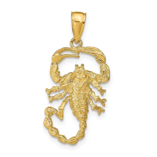 14K Yellow Gold Scorpion Charm Polished Pendant Jewelry 30mm x 14mm {1}