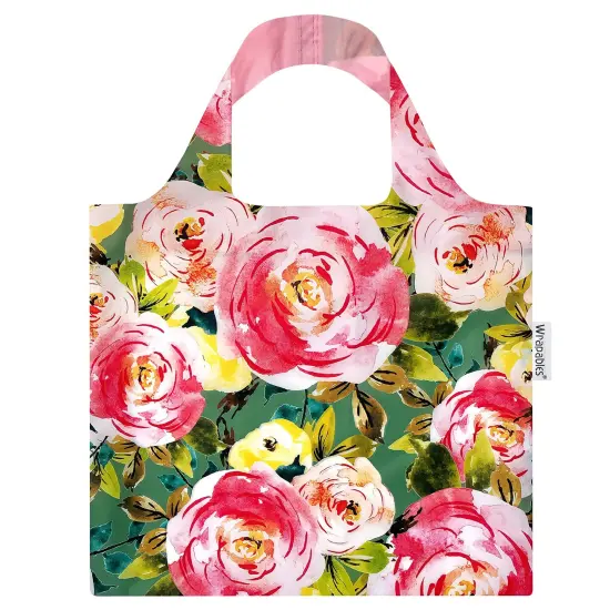 Wrapables AllyBag Collection Reusable Shopping Bag Pink Peonies {1}