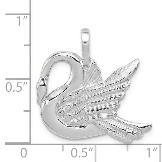 Sterling Silver Swan Charm Jewelry FindingKing 24mm x 24mm {5}
