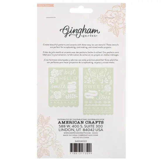 Crate Paper Gingham Garden Stencils-2/Pkg {2}