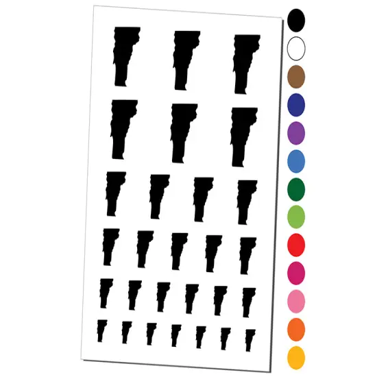 Vermont State Silhouette Temporary Tattoo Water Resistant Fake Body Art Set Collection Brown {1}