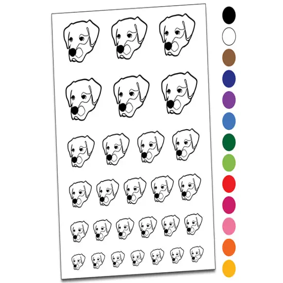 Labrador Dog Artsy Contour Line Temporary Tattoo Water Resistant Fake Body Art Set Collection Purple {1}