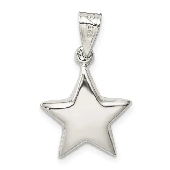 Sterling Silver Star Charm Pendant Celestial Jewelry 23mm x 16mm {3}