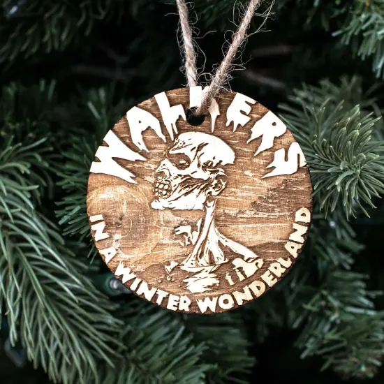 Ornament - Walkers in a Winter Wonderland - Raw Wood 3x3in {1}