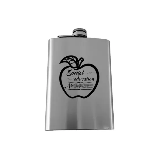 8oz Special Education No Challenge too Large SS Flask {1}