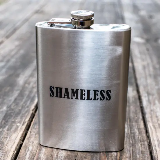 8oz Shameless Stainless Steel Flask {2}