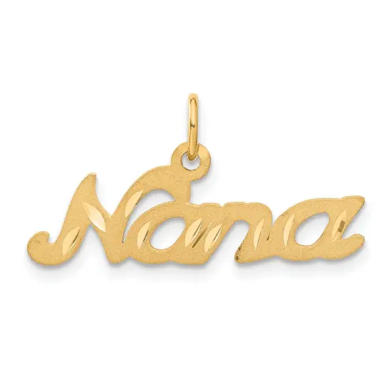 10K Yellow Gold Nana Charm Grandma Jewelry FindingKing 15 X 29mm {1}