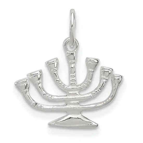 Sterling Silver Menorah Charm Jewerly 13mm x 15mm {1}