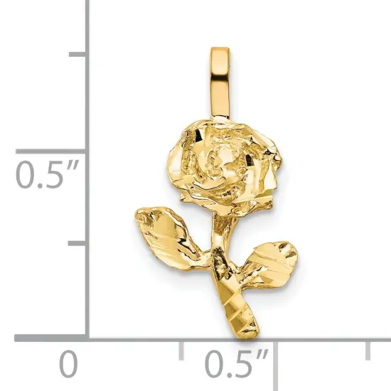 10K Yellow Gold Rose Charm Flower Jewelry FindingKing New 20 X 11mm  {4}
