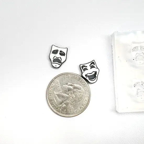 Drama Masks Stud Earrings Silicone Mold(A12) {3}