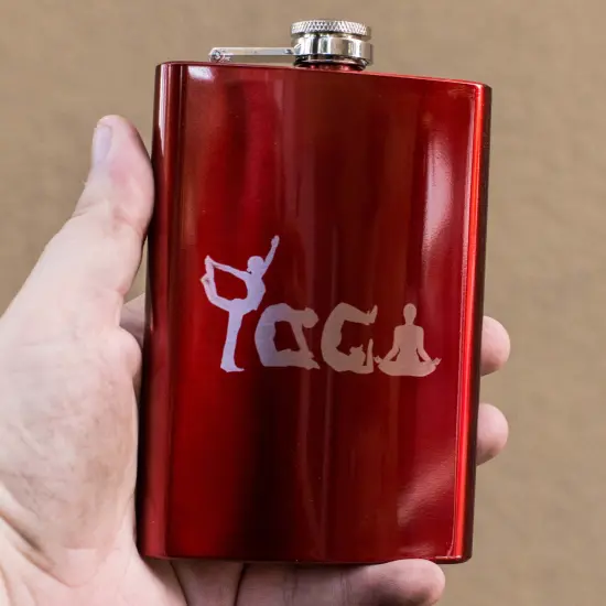 8oz RED Yoga Flask {3}