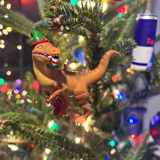 Tree Buddees Raptor Dinosaur Christmas Ornament Velociraptor with a Stocking {6}