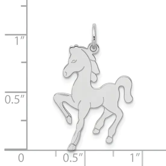 Sterling Silver Horse Charm Pendant Animal Jewelry 26mm x 19mm {2}