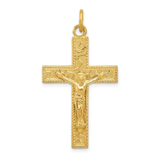 Silver Gold Plated INRI Crucifix Pendant Jewerly 72.8mm x 39.8mm {1}