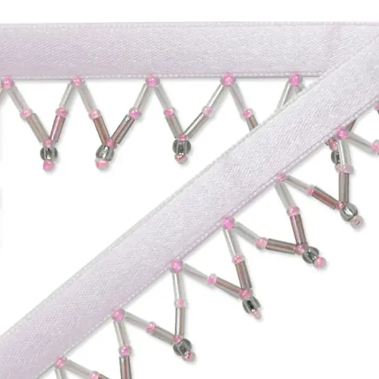 5 Yards of Lucy Beaded Fringe Trim - ! inch widthx 18 inches length Lavender {1}