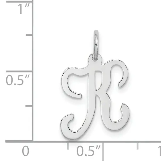 Sterling Silver Stamped Initial Letter K Charm Pendant Jewerly 20mm x 12mm {5}