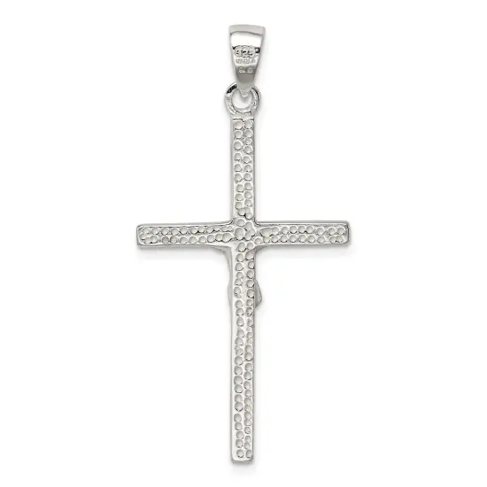 Sterling Silver Crucifix Charm Religious Jewelry 50mm x 25mm {3}