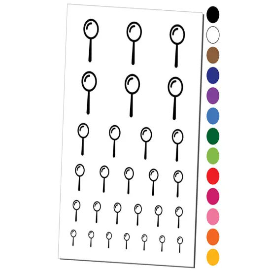 Magnifying Glass Temporary Tattoo Water Resistant Fake Body Art Set Collection Light Green {1}
