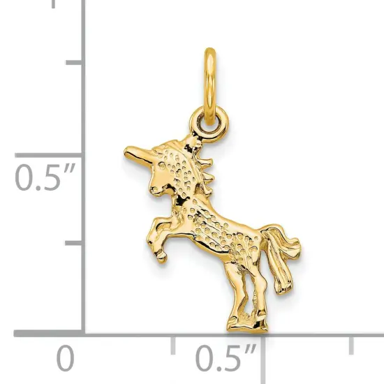 10K Yellow Gold Baby Unicorn Charm Polished Jewelry 22mm x 11mm {4}