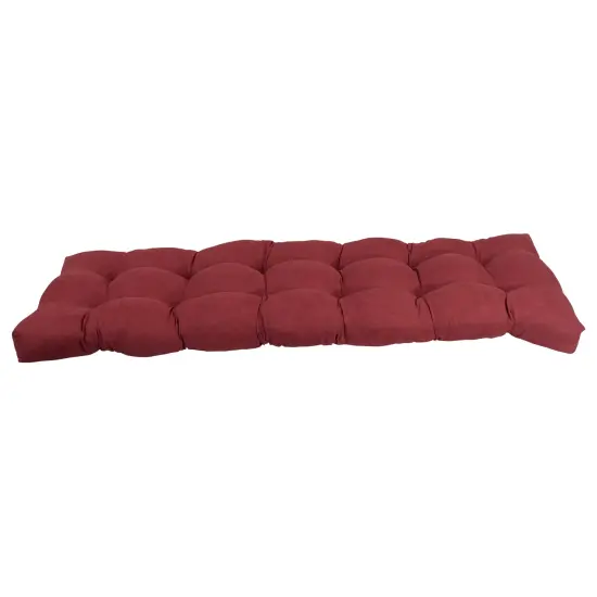 60-inch by 19-inch Tufted Solid Microsuede Bench Cushion Red-Color {1}