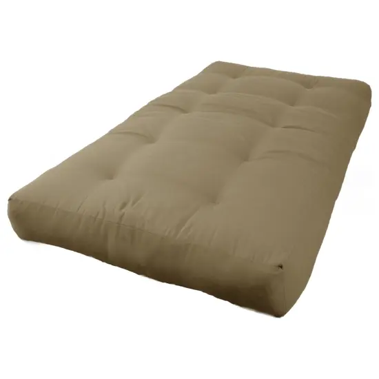 Blazing Needles Renewal 7-inch Twill Twin-size Futon Mattress - Toffee - Toffee {1}