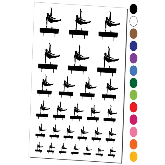 Pommel Horse Artistic Gymnastics Temporary Tattoo Water Resistant Fake Body Art Set Collection Yellow {1}