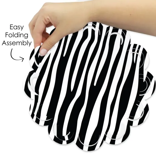 Big Dot of Happiness Zebra Print - Safari Party Round Table Decorations - Paper Chargers - Place Setting For 12 {6}