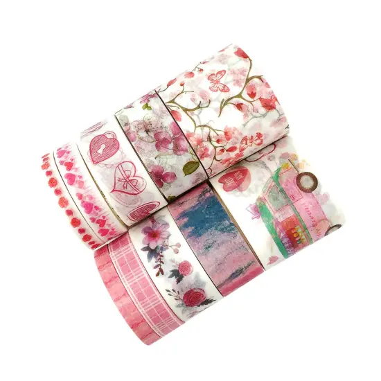 Wrapables Decorative Washi Tape Box Set (10 Rolls) Romantic Pink {5}
