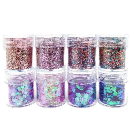 Wrapables Chunky Glitter for Hair Face Makeup Nail Art Decoration (8 Colors) Purple Party {1}