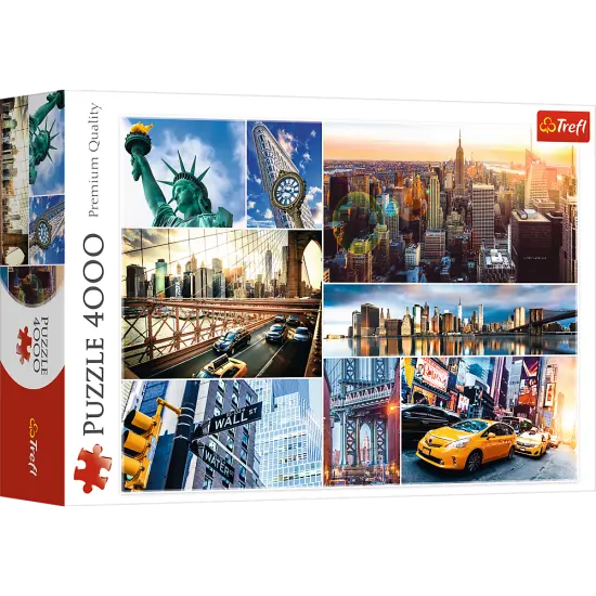 4000 piece Jigsaw Puzzles, New York - collage, NYC, Statue of Liberty, Brooklyn Bridge, Adult Puzzles, Trefl 45006 {1}