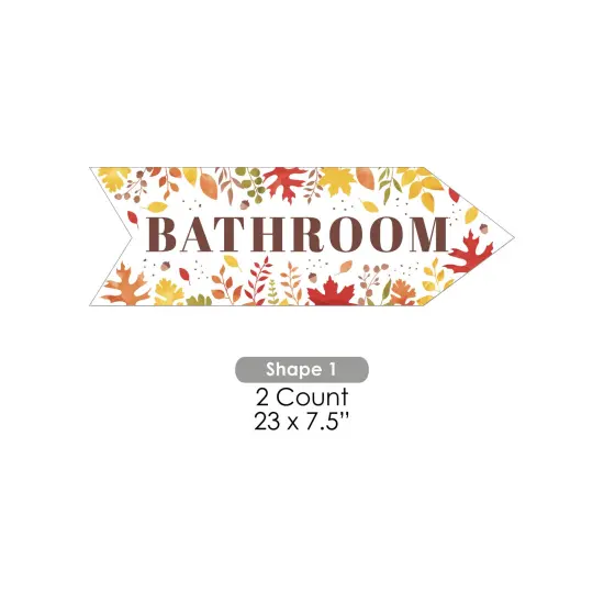 Big Dot of Happiness Fall Foliage Wedding Bathroom Signs - Autumn Leaves Wedding Sign Arrow - Double Sided Directional Yard Signs - Set of 2 {7}