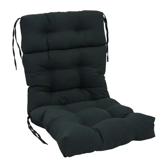 22-inch by 45-inch Solid Twill Tufted Chair Cushion Black-Color {1}