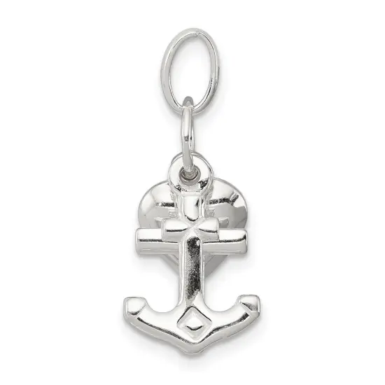 Sterling Silver Faith Hope & Charity Charm Jewerly 25mm x 20mm {2}