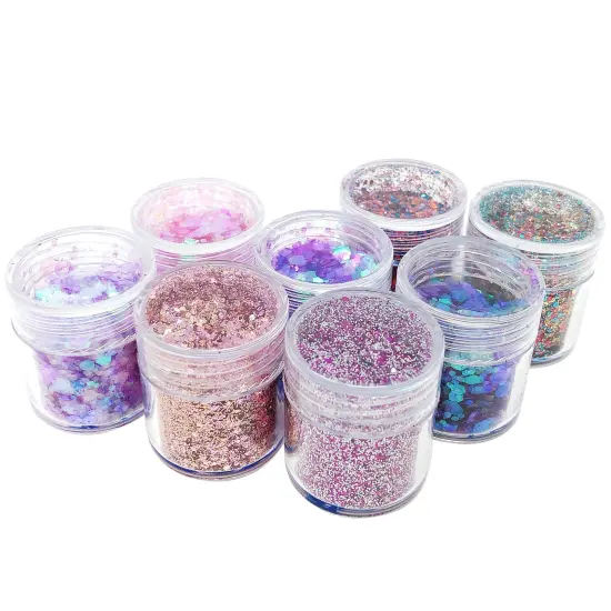 Wrapables Chunky Glitter for Hair Face Makeup Nail Art Decoration (8 Colors) Purple Party {2}