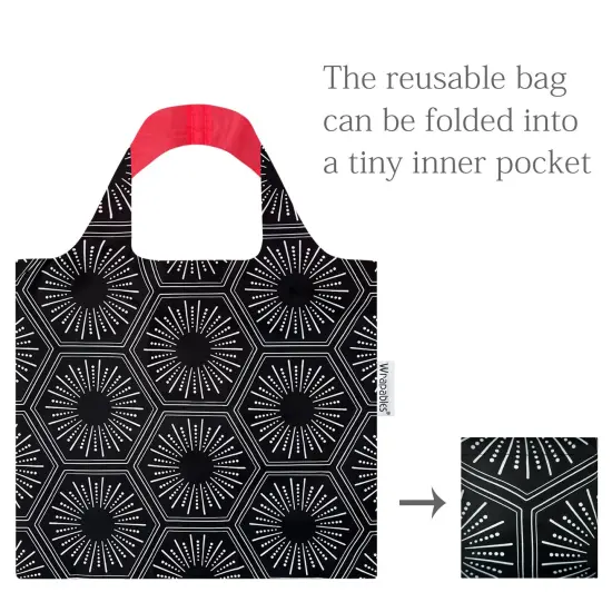 Wrapables Large & Small Allybag Foldable & Lightweight Reusable Grocery Bags (Set of 2) Starburst {6}