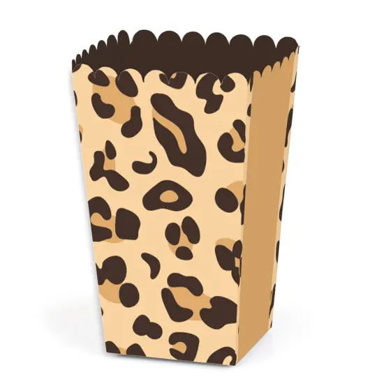 Big Dot of Happiness Leopard Print - Cheetah Party Favor Popcorn Treat Boxes - Set of 12 {1}